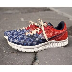 Saucony Kinvara 11 Womens 7 Running Shoes USA Flag Red White Blue Athletic
